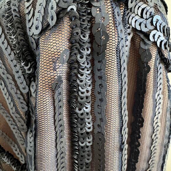 Dress The Population Navy Sequin Long Sleeve Bodycon Mini Cocktail Dress Medium - Picture 13 of 13